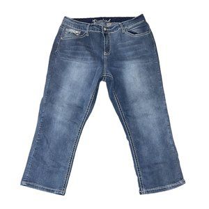 ND Weekend Jeans Size 16 Embroidered Cute Capri Stretch Quality